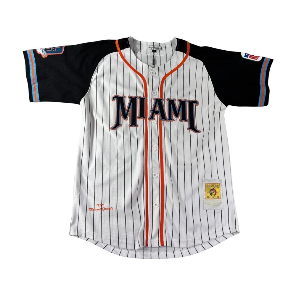 Headgear Classics Miami Giants 1950 Negro League Baseball Jersey White Mens M 15
